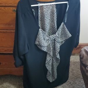 Dress top with cheetah print